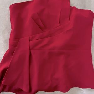 Beautiful strapless ruffled very dark pink - cranberry color top
